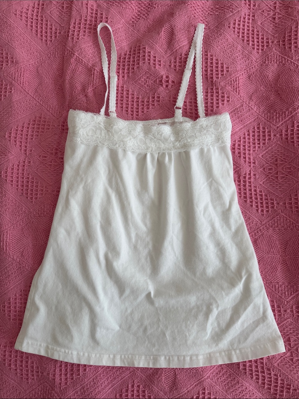 RARE Brandy White Lace-Trim Chemise Cami
